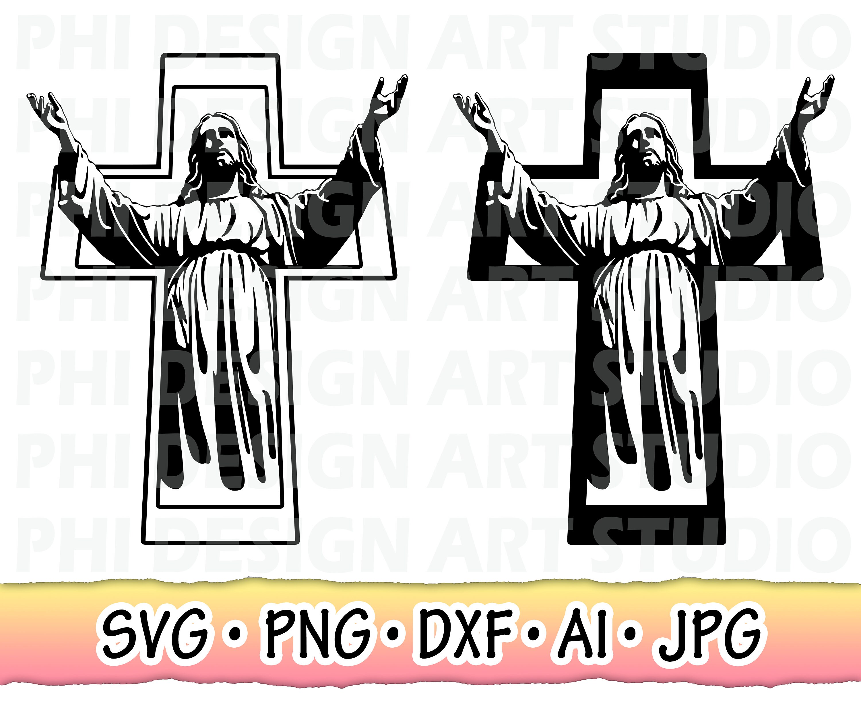Jesus Cross SVG, JESUS Svg, Religious Svg, Dxf, Png, Ai, Jesus in Cross