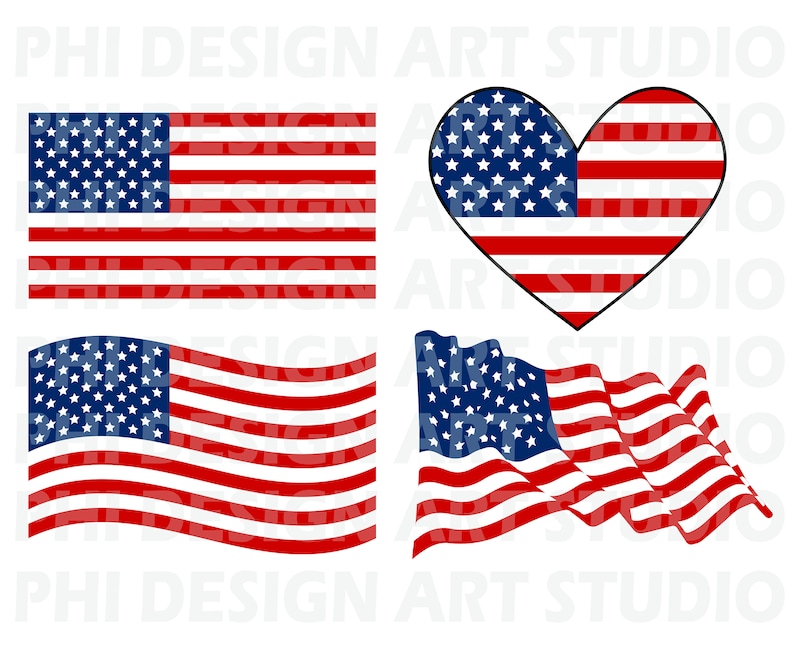 American Flag SVG, American Flag Svg for Cricut, Usa Flag Cut File, USA Flag, USA Flag svg, Wavy Flag Svg, Png, Dxf, Cutting Machine Files image 2