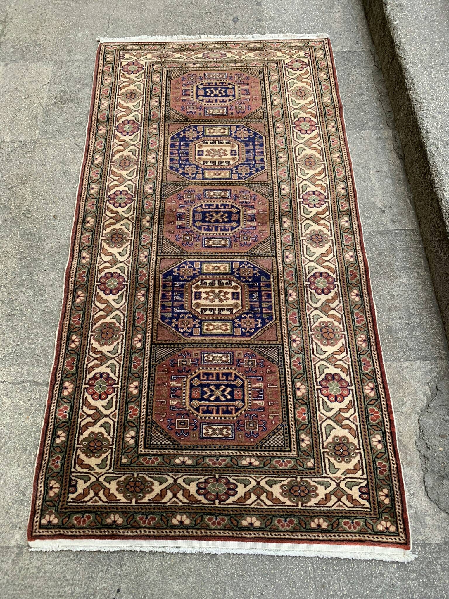 3.3x6.6 Feet Free Shipping Mini Rug Runner Geometric Rug Etsy