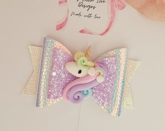 Rainbow unicorn bow