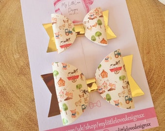 Lazo para el pelo con estampado de granja **SE VENDE INDIVIDUALMENTE**
