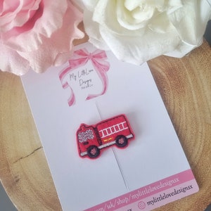 Fire engine  girls hair clip