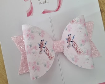 Lazo para el pelo con estampado de jirafa rosa **SE VENDE INDIVIDUALMENTE**