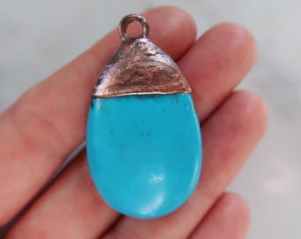 Blue Howlite Necklace | Handmade Jewelry | Electroformed Necklace