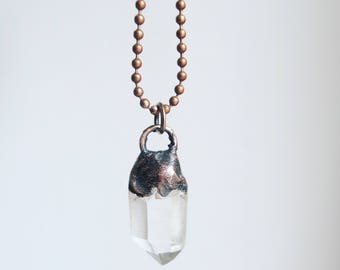 Quartz Point Necklace, organic jewelry, raw necklace, Crystal necklace, quartz necklace