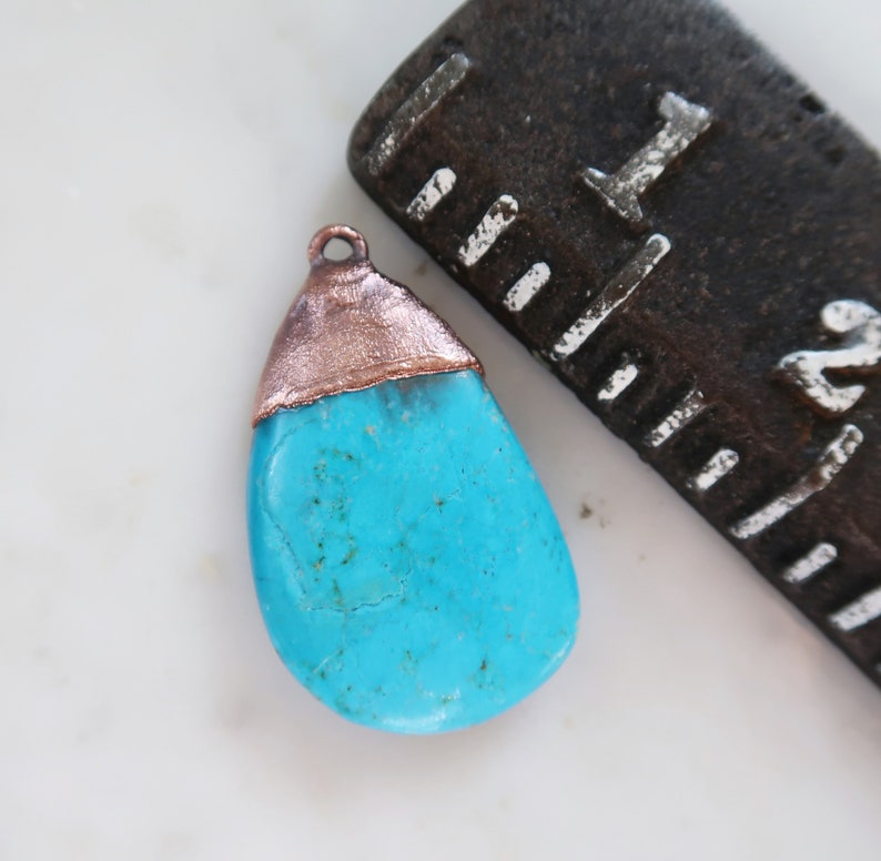 Blue Howlite Talisman Handmade Jewelry Electroformed Pendant image 1