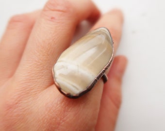 Striped Flint Ring size 6