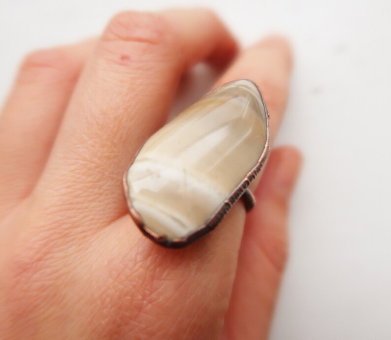 Striped Flint Ring size 6 image 1