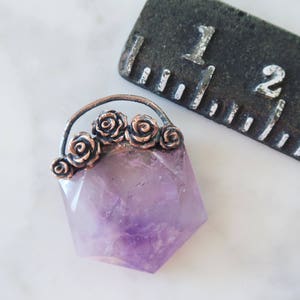 Amethyst Rose Necklace, organic jewelry, raw necklace, Crystal necklace image 3