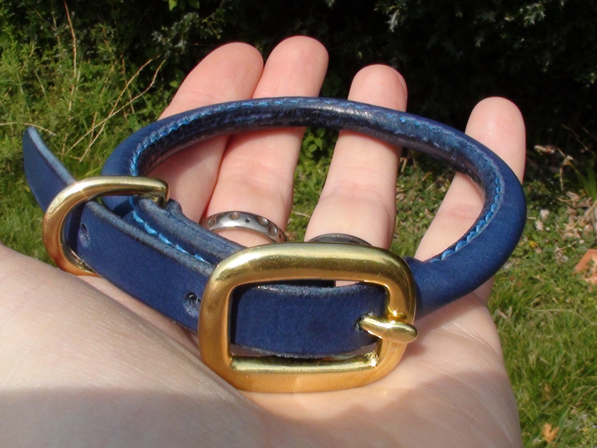 Rolled leather poodle dog collar Etsy