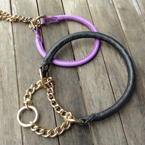 Leather Halfcheck / Martingale Dog Show Collar Premium Etsy