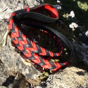 Chevron leather dog lead leash