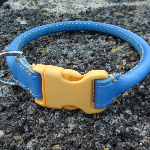 Rolled leather poodle collar (quick release)