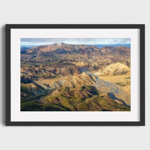 Landmannalaugar Iceland Aerial Highlands Canvas Print: Scenic Mountain Landscape Wall Art