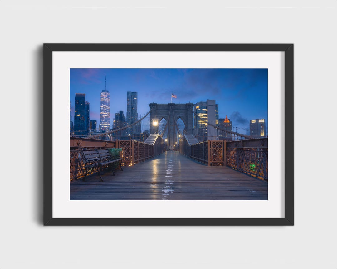 Brooklyn Bridge at Dusk | NYC Skyline Wall Art Print | New York City ...