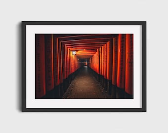 Fushimi Inari Shrine Print – Torii Gates Wall Art | Kyoto Japan Photography, Japanese Temple Decor, Travel Landscape Art