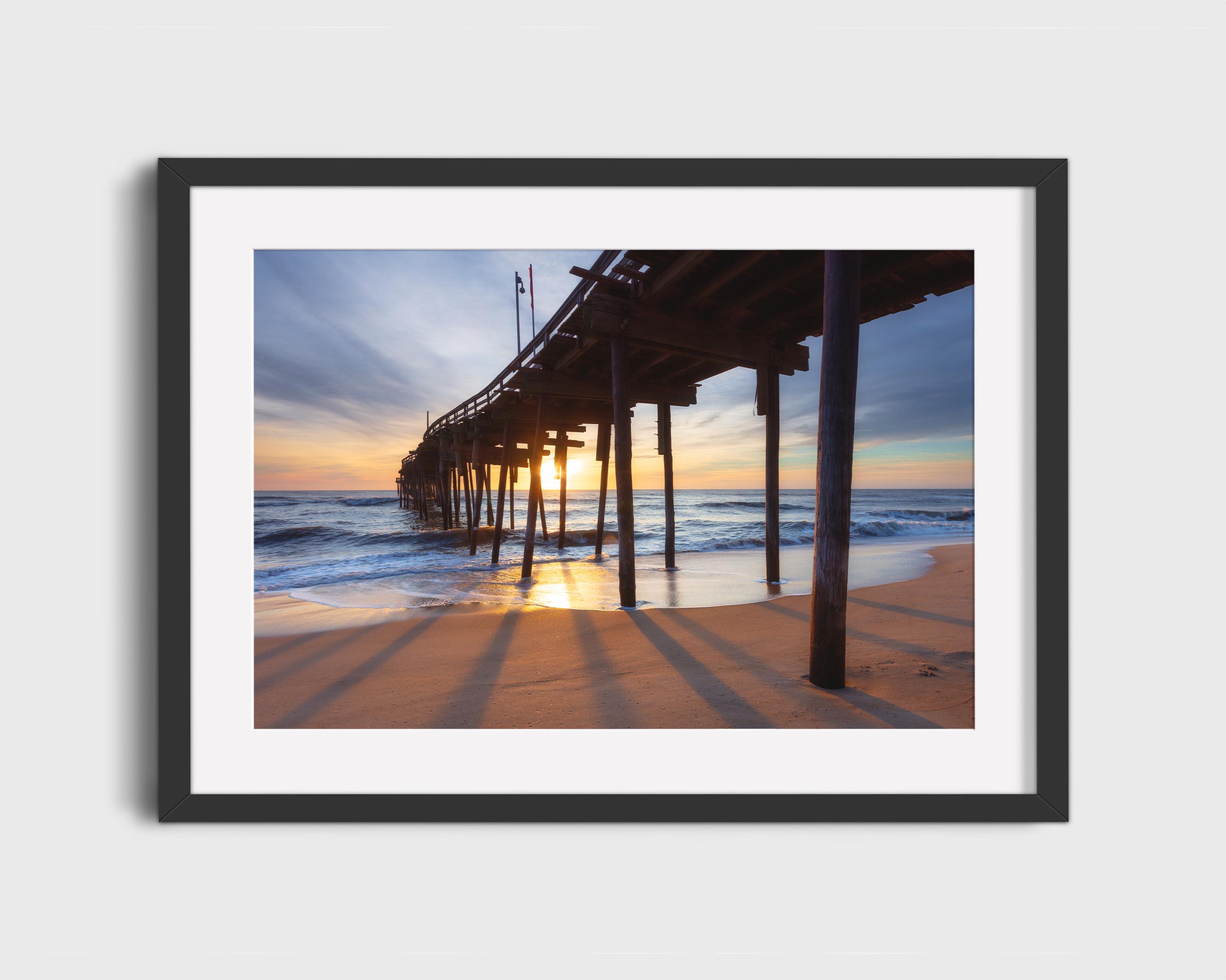 Virginia Beach Sunrise Coastal Wall Art Print, Ocean Canvas, Nautical Metal & Acrylic Decor