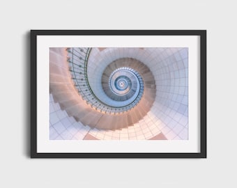 Spiral Staircase Wall Art – Modern Architectural Photography Print
