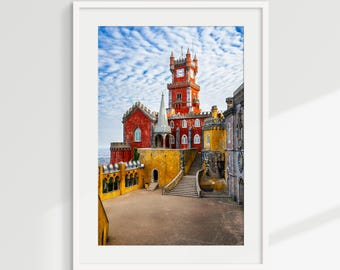 Pena Palace Wall Art Sintra Portugal Colorful Castle Print Romantic Architecture Decor