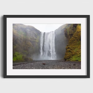 Skógafoss Iceland Waterfall Print – Nordic Landscape Wall Art for Home or Office | Icelandic Wilderness | Iceland Adventure Photography