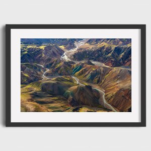 Landmannalaugar Aerial Iceland Highlands Wall Art - Canvas, Metal, Acrylic, Paper Print