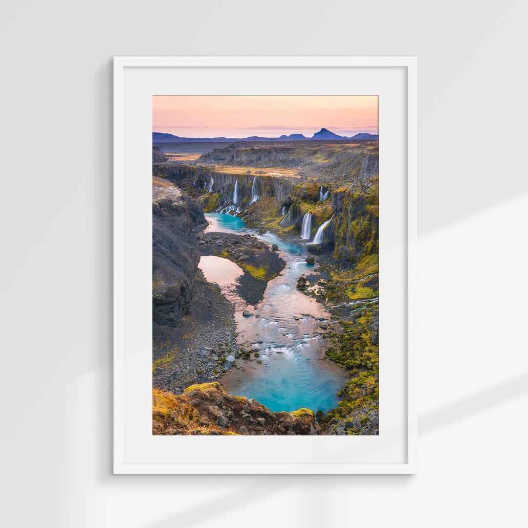 Sigoldugljufur Waterfall Canyon Wall Art - Majestic Icelandic Landscape ...