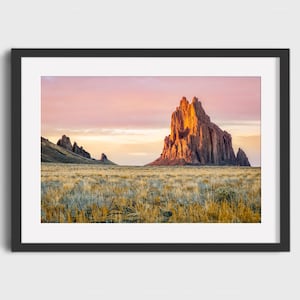 Shiprock Sunset Photography Print: Southwest Desert Landscape Wall Art | Navajo Sacred Grounds