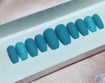 LISTO PARA ENVIAR Pulse en las uñas ~ Uñas falsas ~ Uñas postizas ~ Prensa mate en las uñas ~ Uñas de ataúd ~ Uñas brillantes