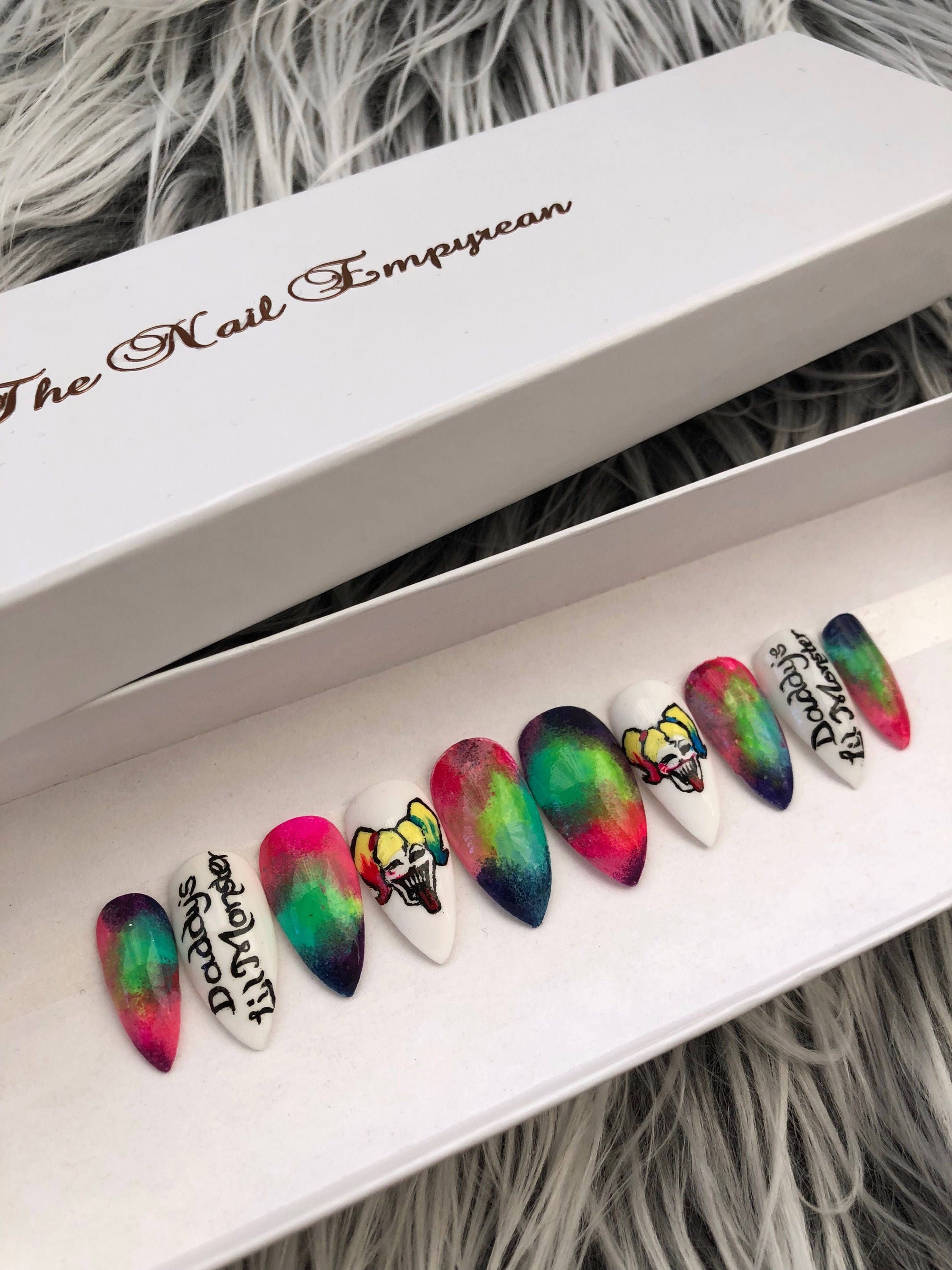 Harley Quinn nails Harley Quinn Daddys Lil Monster Etsy