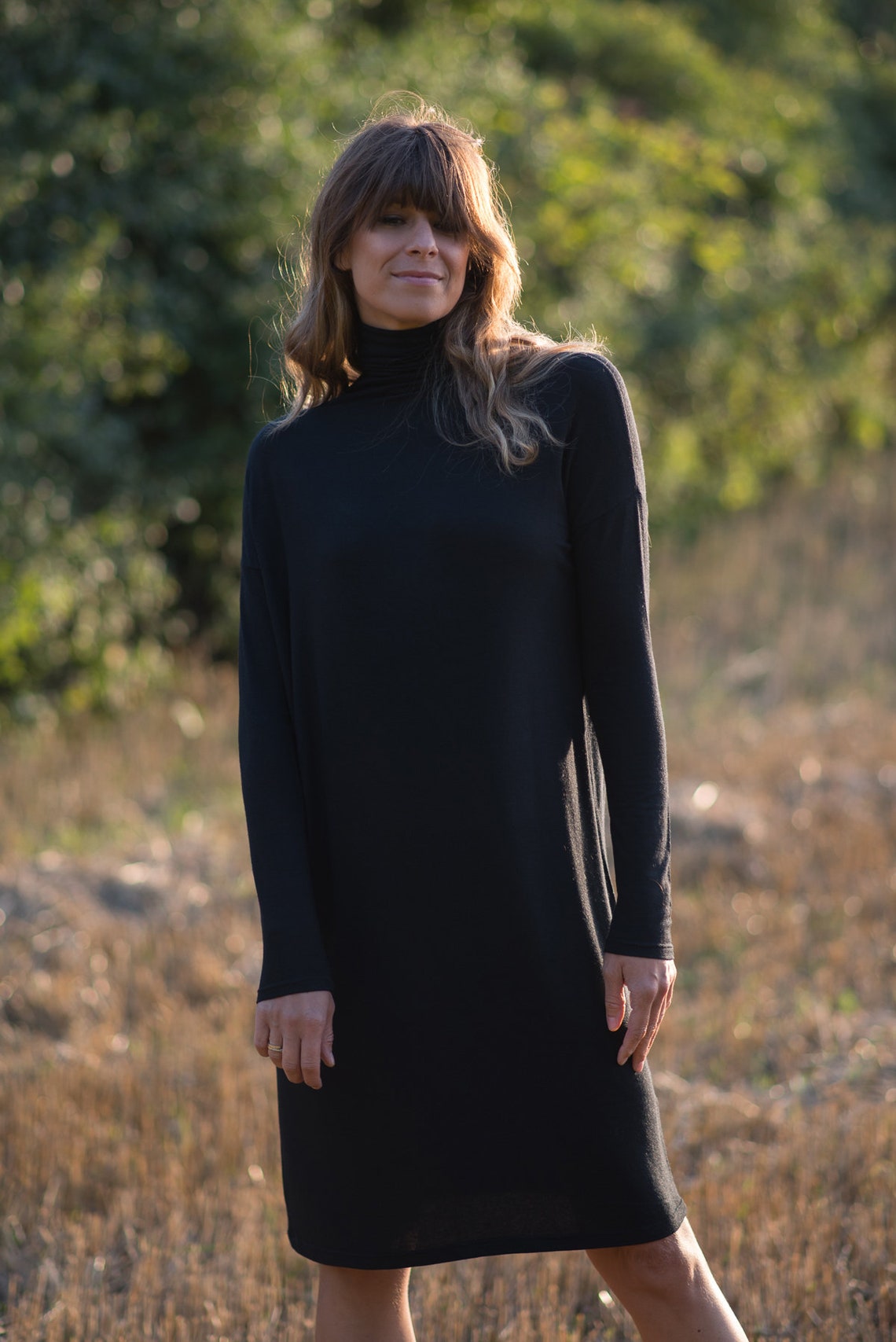 turtleneck maternity gown