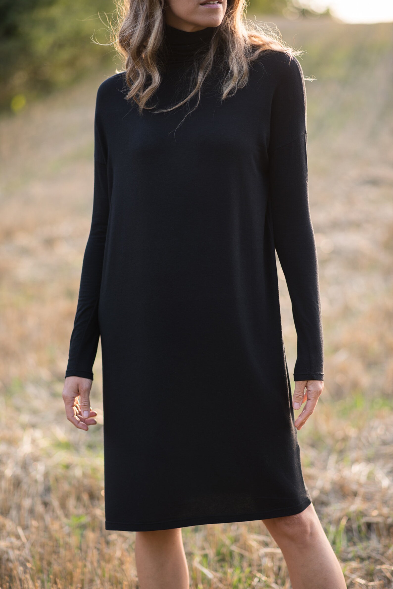 turtleneck maternity gown