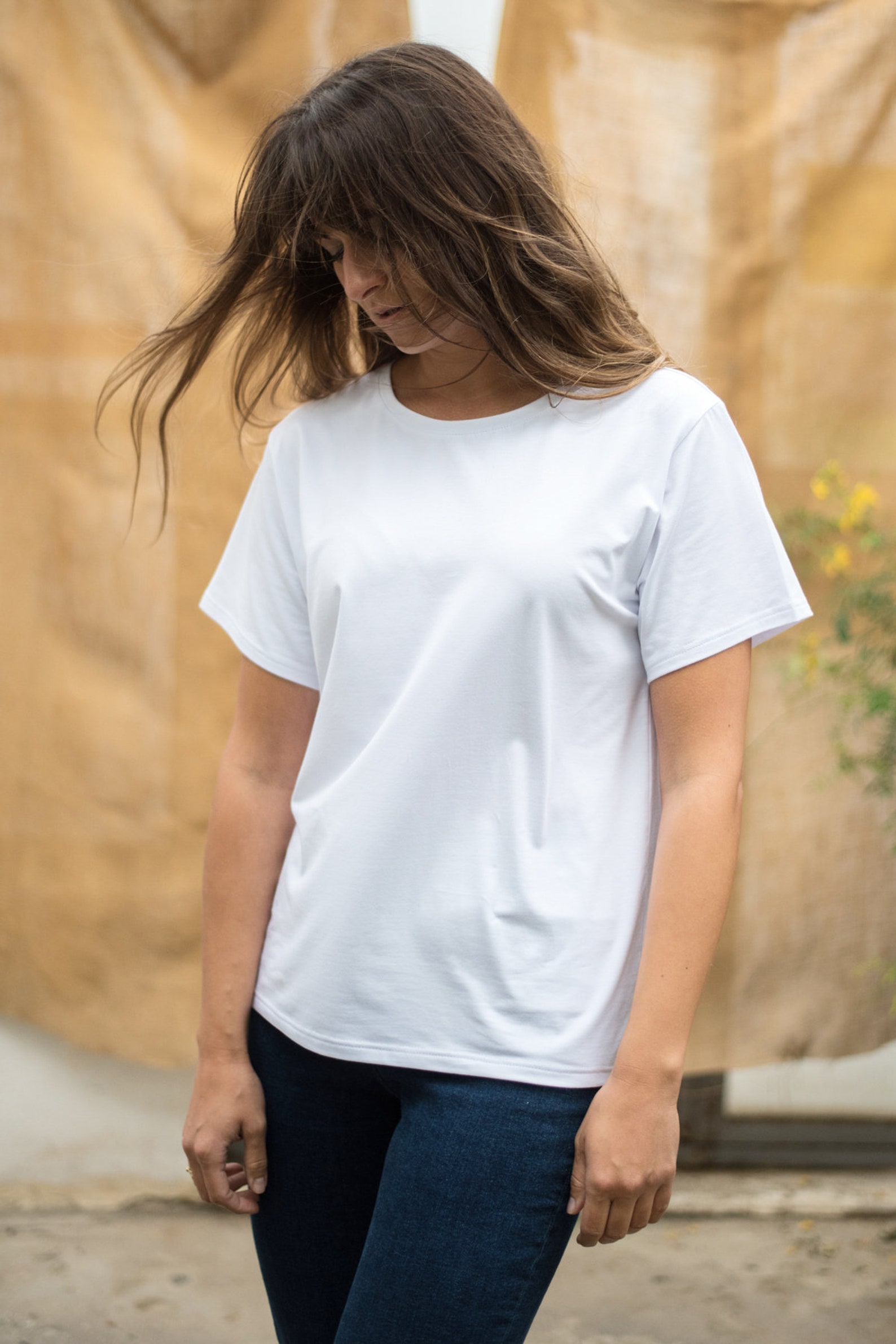 Camiseta blanca de algodón orgánico camiseta simple clásica Etsy España Camiseta blanca de algodón orgánico camiseta simple clásica Etsy España