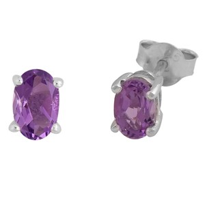 Amethyst Stud Earrings, 925 Sterling Silver, Amethyst Earrings, Amethyst Jewelry, Gift For Her, Gemstone Earrings, Gift For Women.