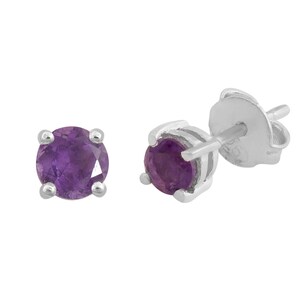Purple Amethyst Earrings, Silver 925 Earrings, Amethyst Stud Earrings, February Birthstone Gift, Every Day Earrings, Gift For Women Jewelry