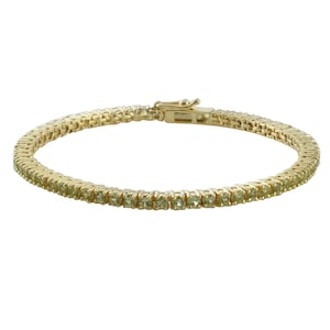 Peridot Tennis Bracelet, 925 Silver Peridot Bracelet, August Birthstone, Gemstone Peridot Bracelet, Peridot Bracelet, Anniversary Gift Her