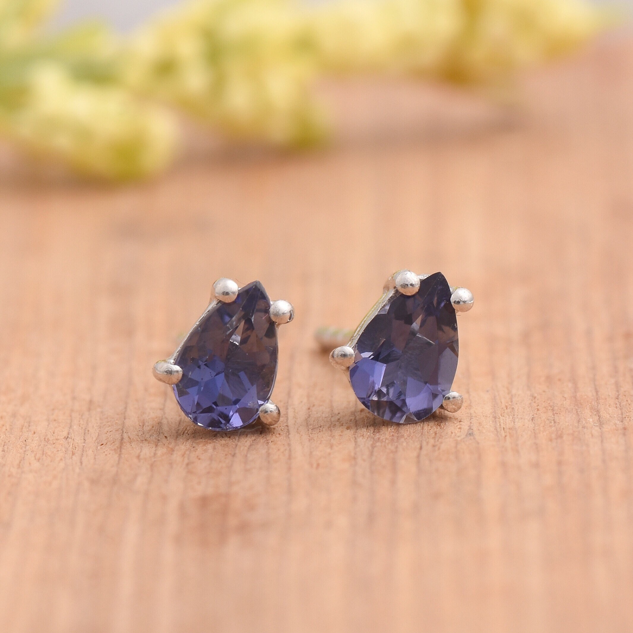 iolite stud earrings