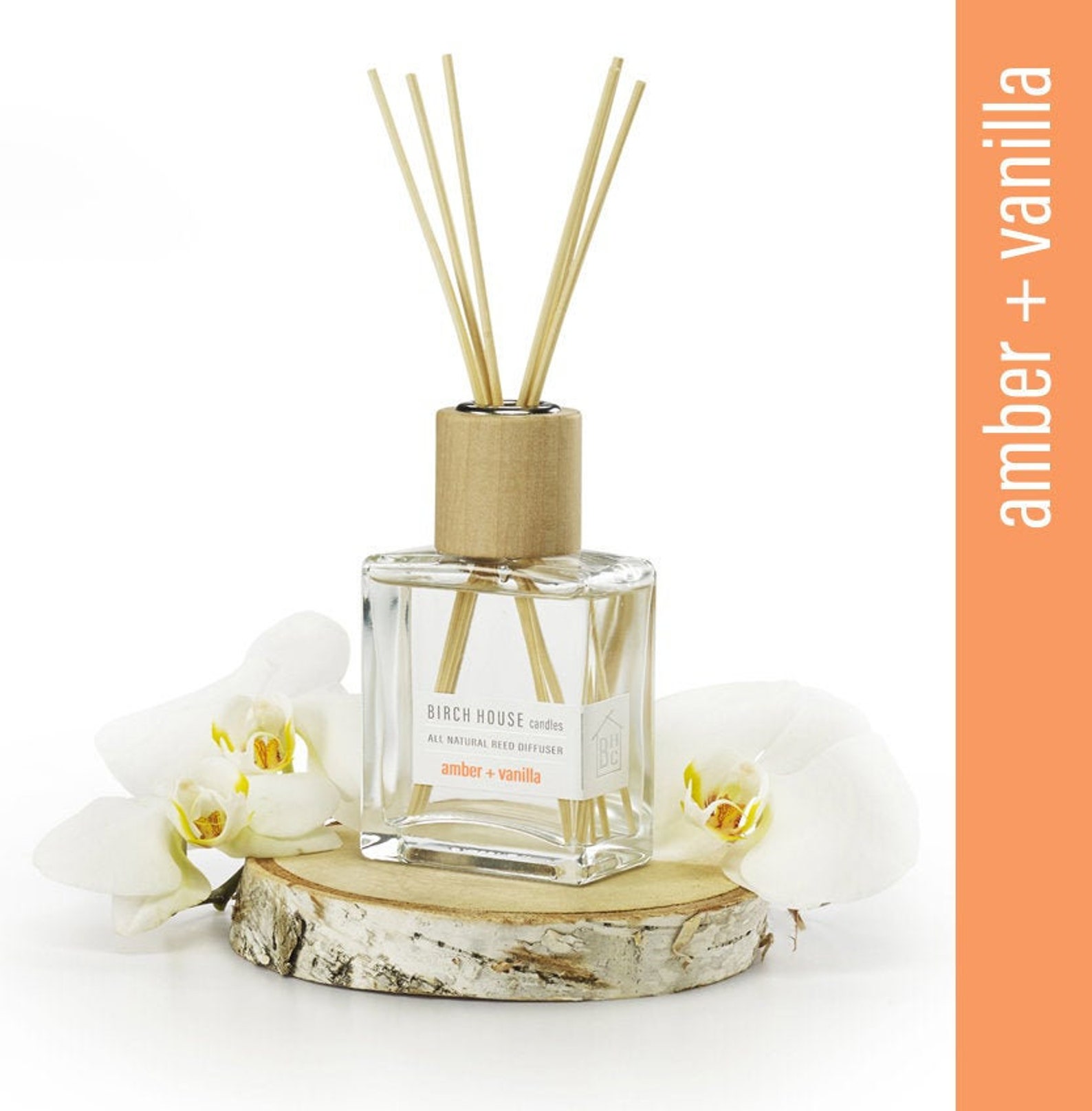 Reed Diffuser Amber Vanilla Essential Oils Housewarming Etsy