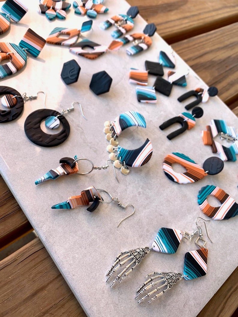 Black Cactus Big Oval Studs
