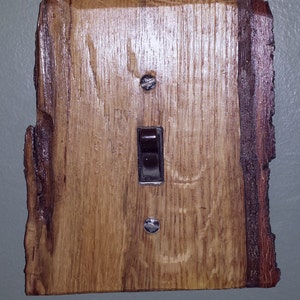 Live Edge Rustic Solid Wood Oak Log Switch and Outlet Covers