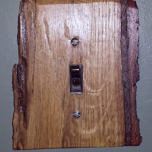 Live Edge Rustic Solid Wood Oak Log Switch and Outlet Covers