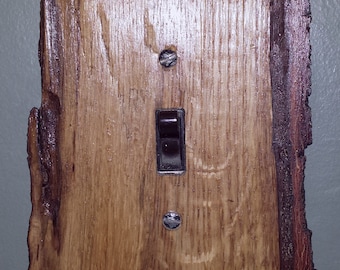 Live Edge Rustic Solid Wood Oak Log Switch and Outlet Covers