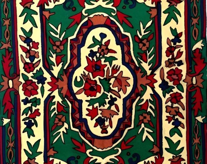 Free Shipping/ Rug Hand Made Hand Embroidered Floor Wall Rug Abstract Design