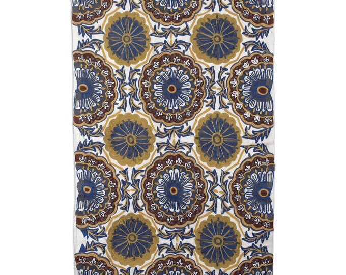 Free Shipping/ Chain-Stitched Wool Tapestry/ Hand Embroidered/ Hand made/ Cotton backing