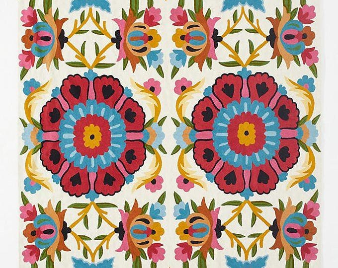 Free Shipping/ Rug Chain Stitch/ Hand Made Hand Embroidered Floor Wall Rug