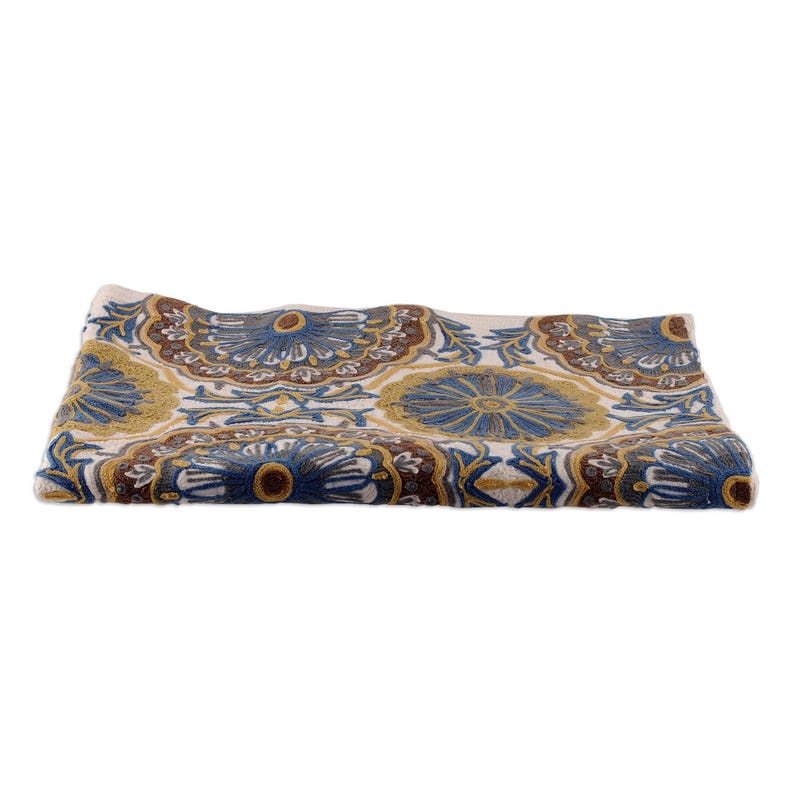 TraditionalApplique Wool Tapestry Rug - Thumbnail 5