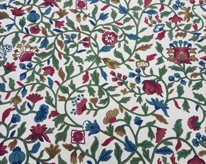 Hand-Embroidered Floral Curtains: Cotton Linen Window Door Drapes