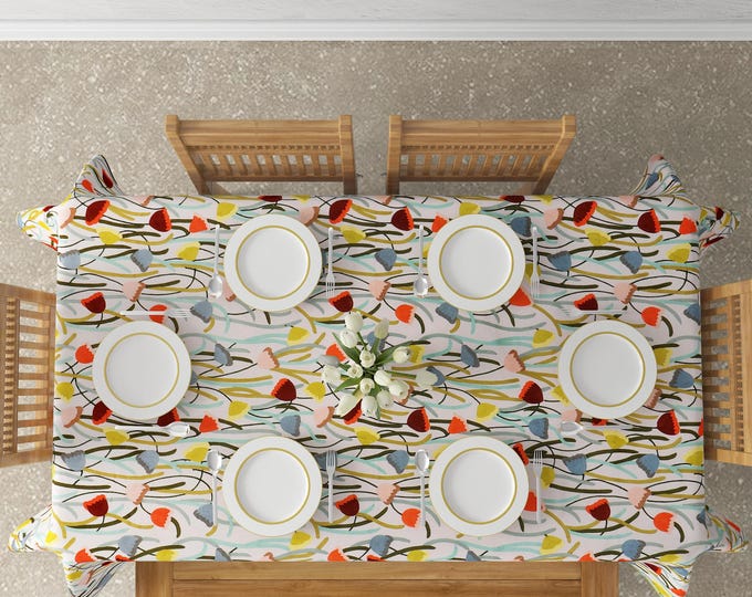 Free Shipping/ Hand Made / Hand Embroidered/ Cotton-Linen/ Rectangle/Square/Round/Oval Custom Tablecloth