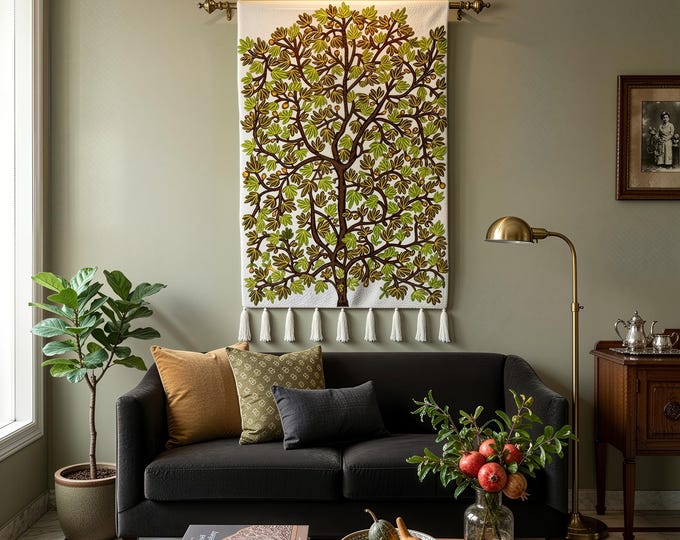 Chinar Leaves Wool Rug - Handmade with Love, Free Shipping Included!