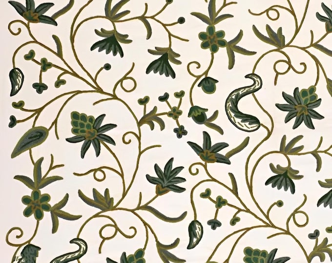 Free Shipping/ Hand-Embroidered Window-Door Curtains- Cotton- Linen/ Dual-Tone Flower Embroidered Curtain