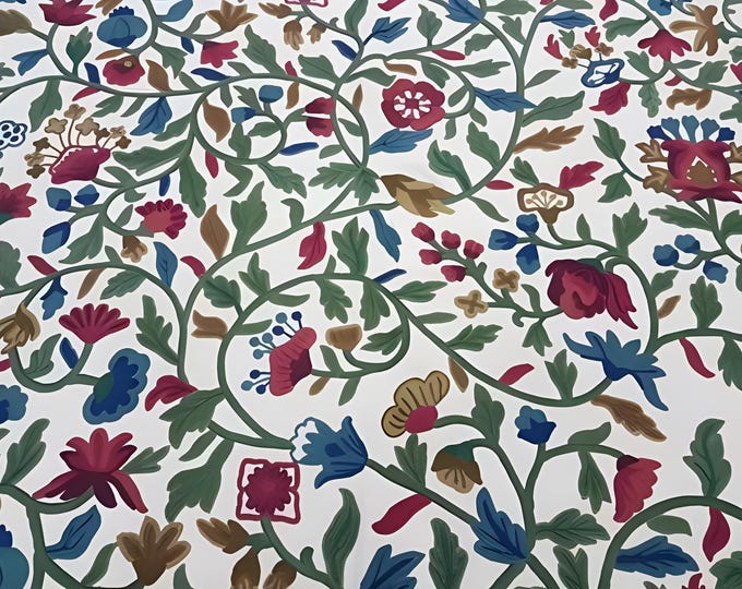 Free Shipping/ Hand-Embroidered Window-Door Curtains- Cotton- Linen/ Multi-colored Flower Embroidered Curtain